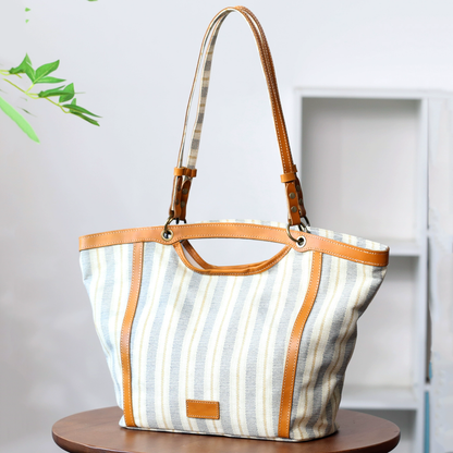 李記 | 原創手工真皮 | 日常通勤好看又好搭の帆布配牛皮包57107號