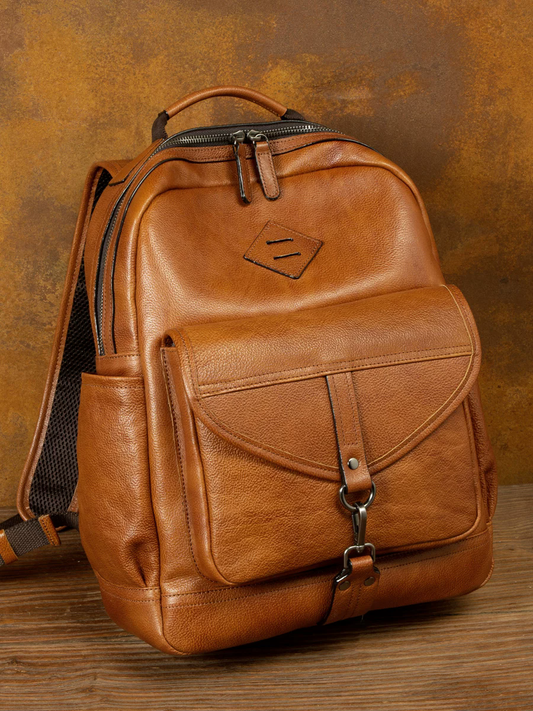 李記 | 原創手工真皮 | 背十年都不過時の經典款後背包5893號