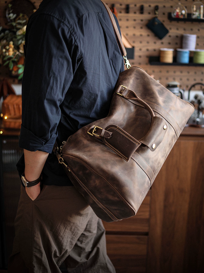 李記 | 原創手工真皮 | 折畳式収納、便攜實用の差旅包5L號