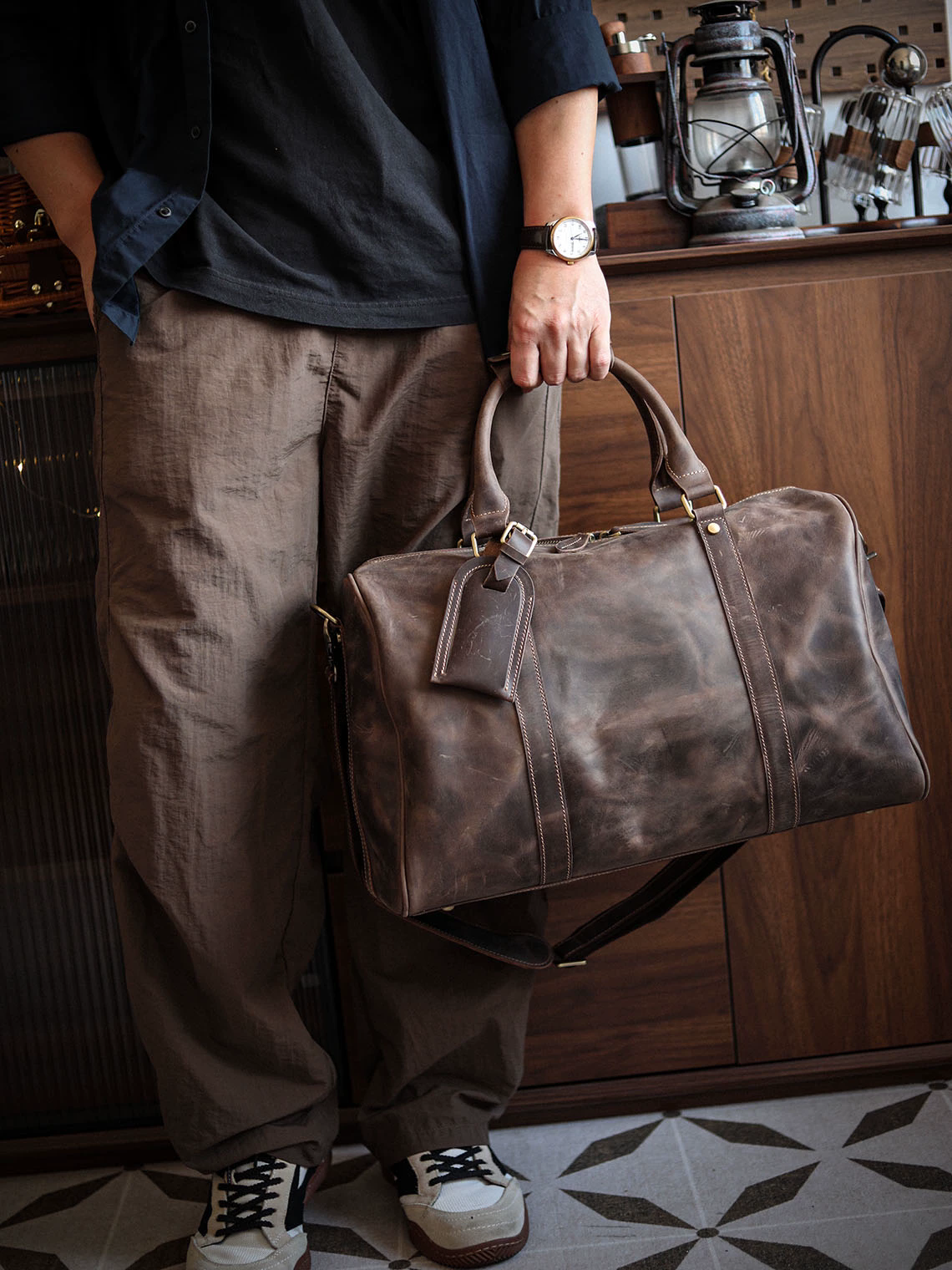 李記 | 原創手工真皮 | 折畳式収納、便攜實用の差旅包5L號