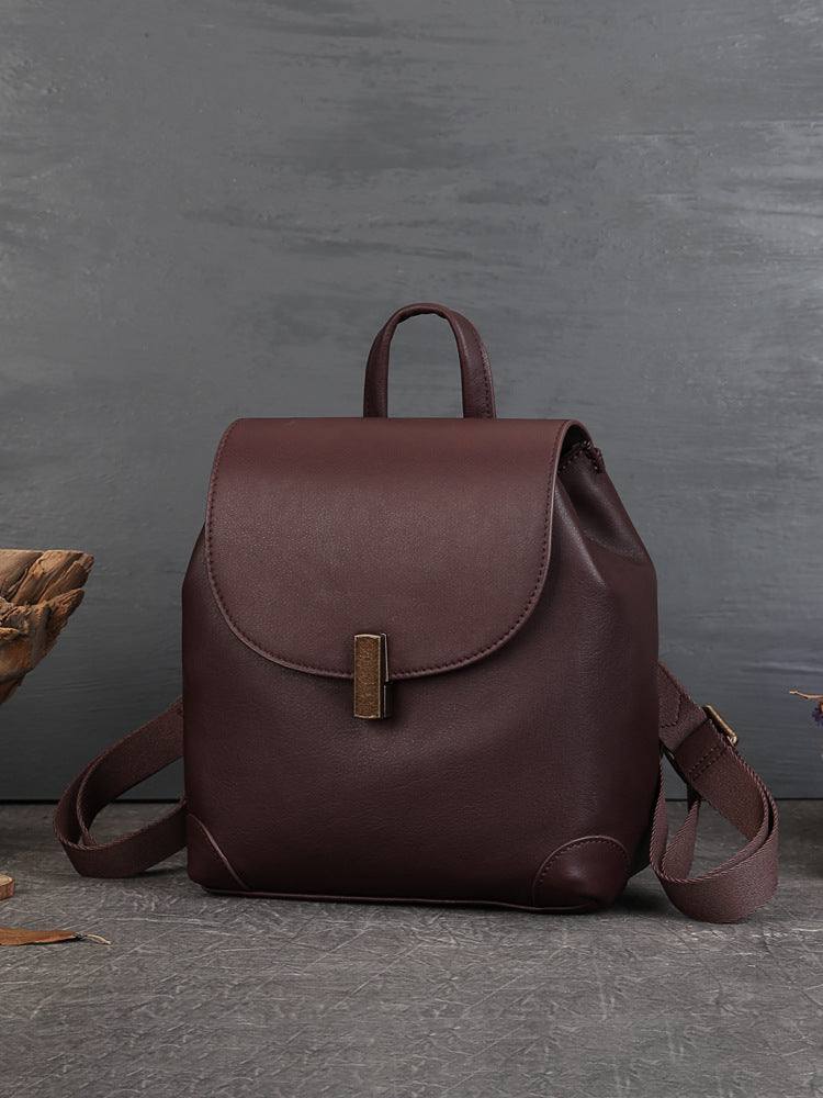 Li Ji | Original handmade genuine leather | Original leather simple travel backpack No. 6022 