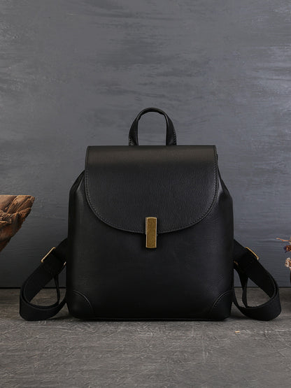 Li Ji | Original handmade genuine leather | Original leather simple travel backpack No. 6022 