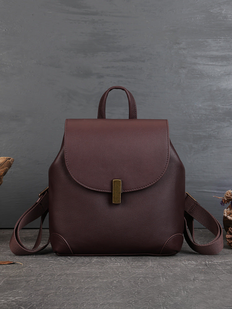 Li Ji | Original handmade genuine leather | Original leather simple travel backpack No. 6022 