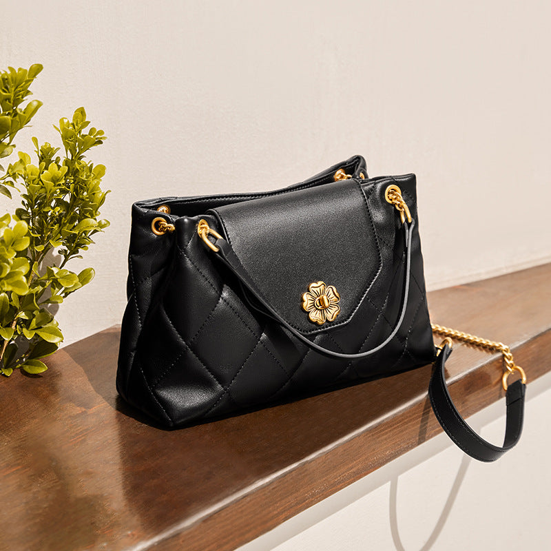 李記 | 原創手工真皮 | 気品セ質感の菱格鏈條包61242號