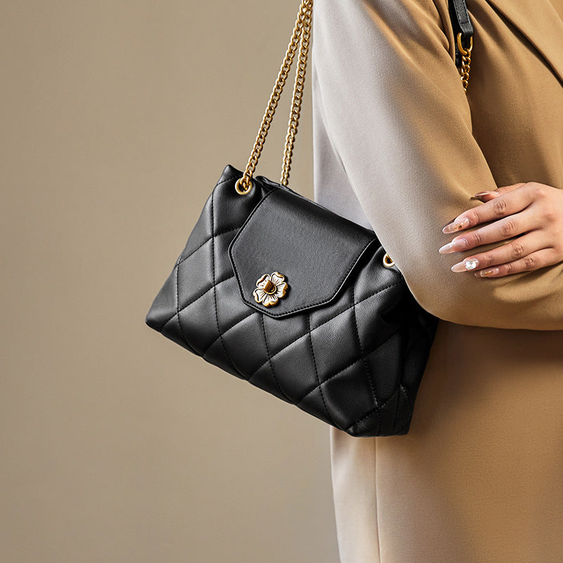 李記 | 原創手工真皮 | 気品セ質感の菱格鏈條包61242號