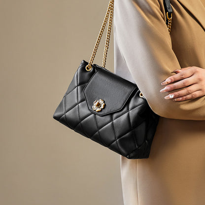 李記 | 原創手工真皮 | 気品セ質感の菱格鏈條包61242號