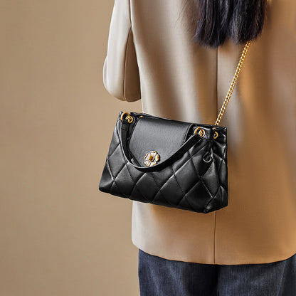 李記 | 原創手工真皮 | 気品セ質感の菱格鏈條包61242號