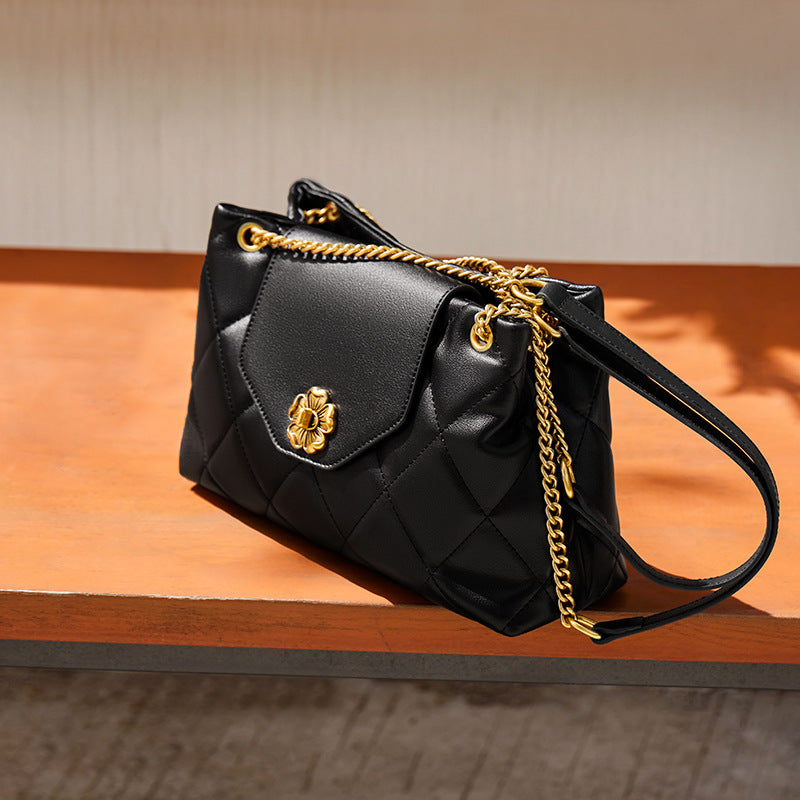 李記 | 原創手工真皮 | 気品セ質感の菱格鏈條包61242號