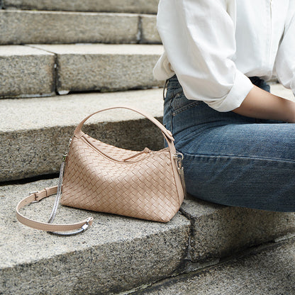 李記 | 原創手工真皮 | 編織菱格の餃子包6220A號