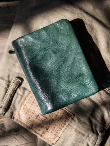 李記 | 原創手工真皮 | 兩折簡約の短款小錢包6325A號