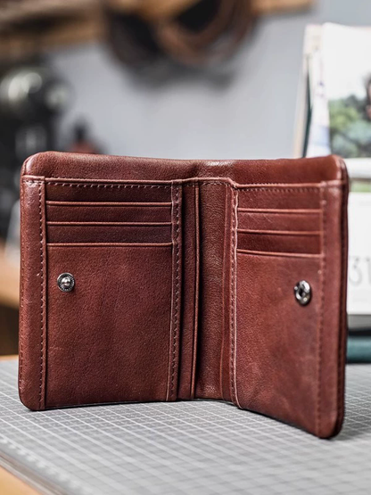 李記 | 原創手工真皮 | 兩折簡約の短款小錢包6325A號