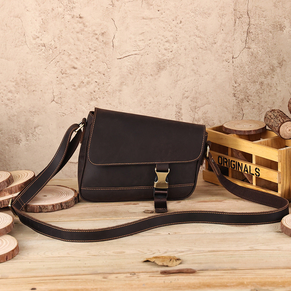 李記 | 原創手工真皮 | 第一層油蝋皮ラ休閒垮包6703號