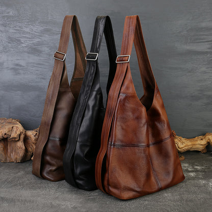 李記 | 原創手工真皮 | 個性寬肩帶い復古腋下包6731號