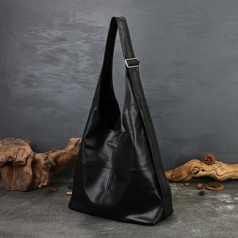 李記 | 原創手工真皮 | 個性寬肩帶い復古腋下包6731號