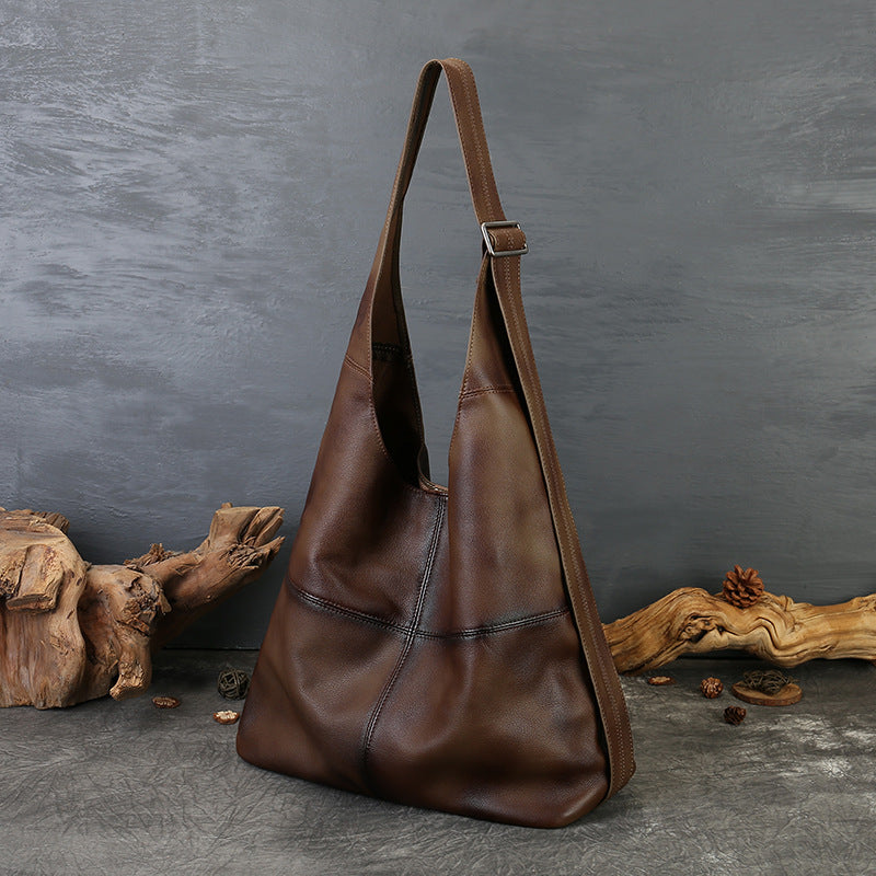 李記 | 原創手工真皮 | 個性寬肩帶い復古腋下包6731號