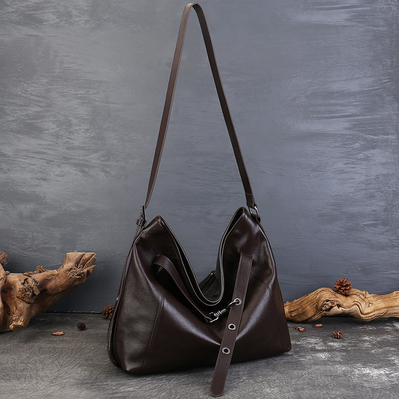 李記 | 原創手工真皮 | 慵懶で復古鎖扣斜唄包6811號