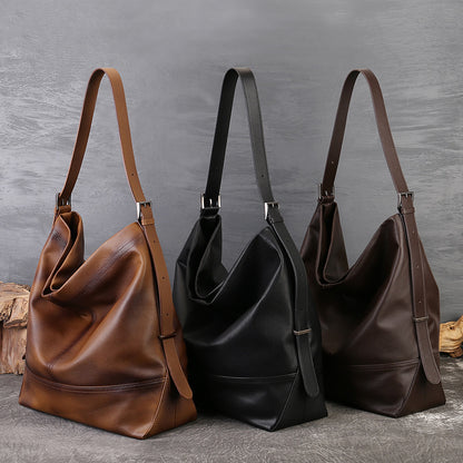 李記 | 原創手工真皮 | 復古簡約擦色の腋下肩唄包6814號