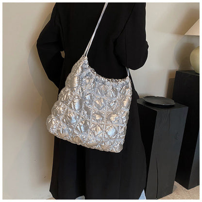 李記 | 原創手工真皮 | 韓国風い菱格子ハ気質托特包6816號