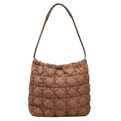 李記 | 原創手工真皮 | 韓国風い菱格子ハ気質托特包6816號