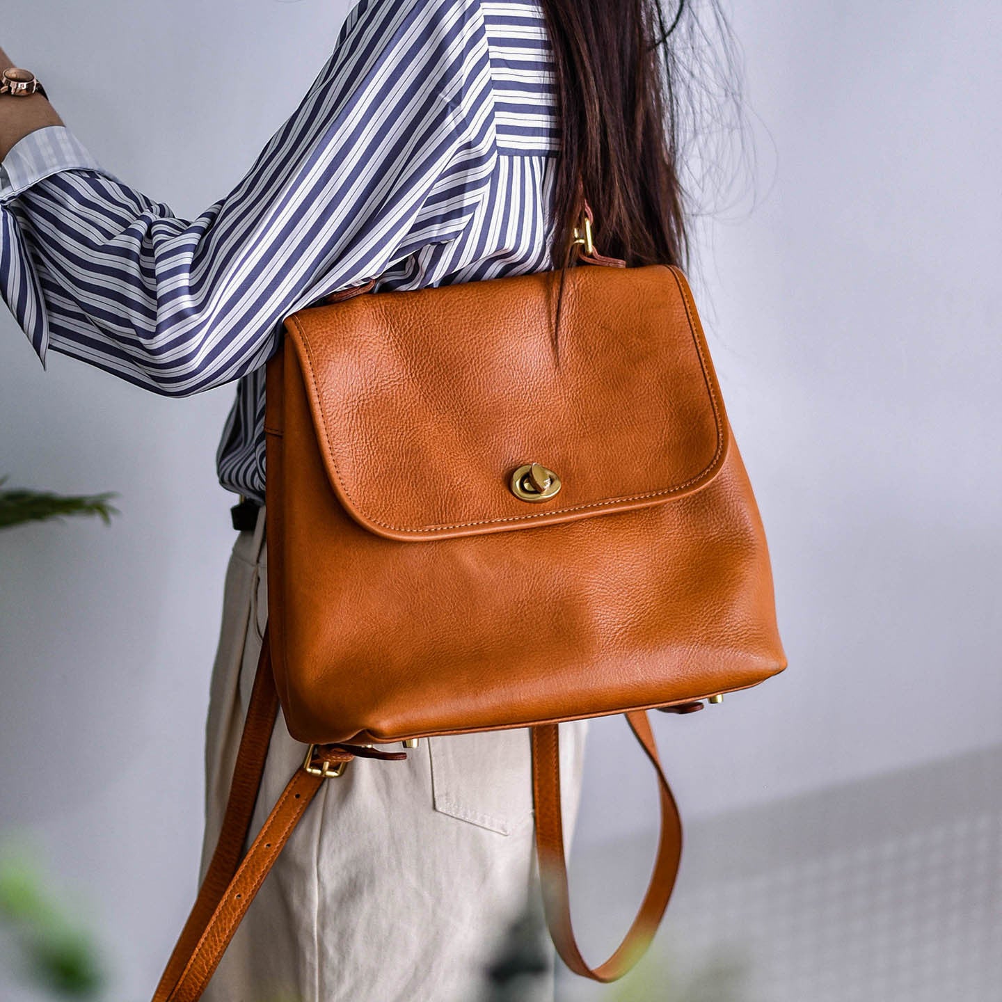 李記 | 原創手工真皮 | 性價比爆棚！！輕奢復古後背包6858號