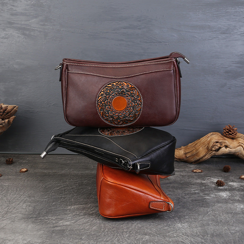 李記 | 原創手工真皮 | 圖騰壓花工藝の法棍包7012號