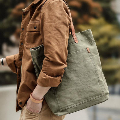 李記 | 原創手工真皮 | 厚實耐操且復古感十足の帆布包7096號