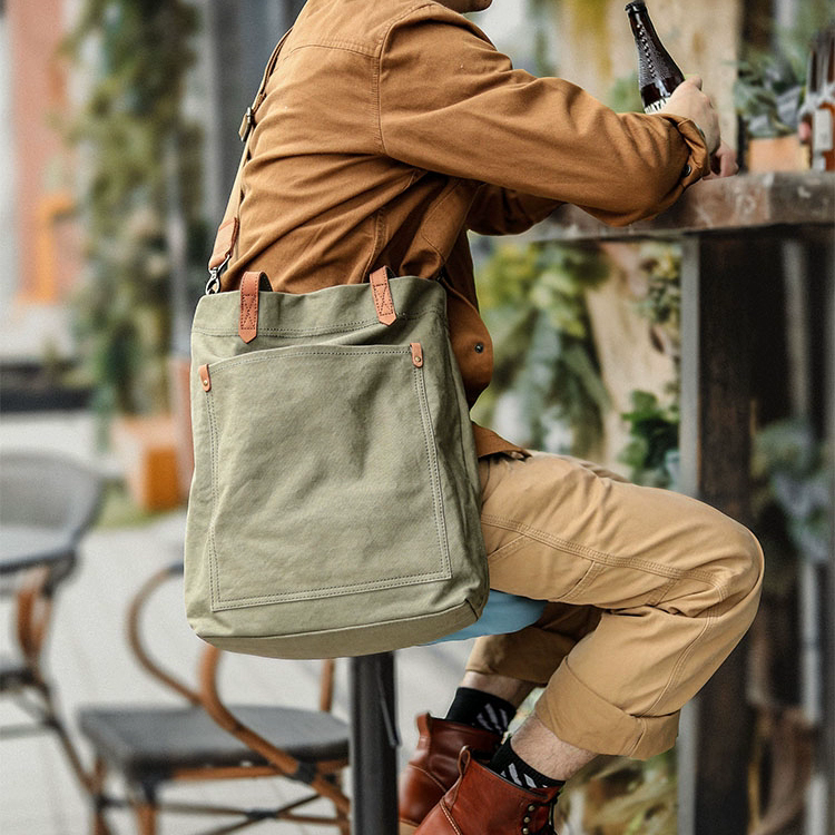 李記 | 原創手工真皮 | 厚實耐操且復古感十足の帆布包7096號