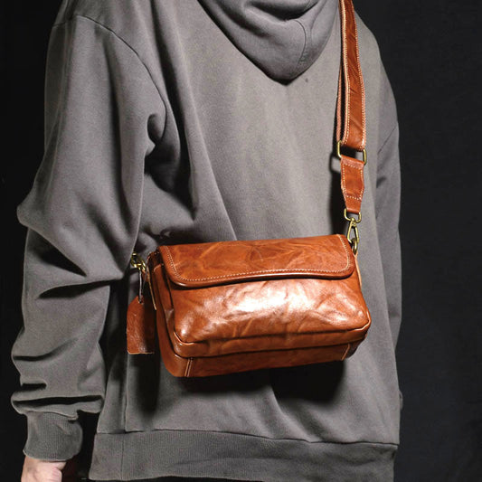 李記 | 原創手工真皮 | 植鞣皮手作り横型郵便包75167號