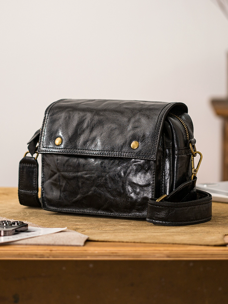 李記 | 原創手工真皮 | 鞣製全頭層皮の斜唄包75170H號