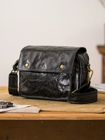 李記 | 原創手工真皮 | 鞣製全頭層皮の斜唄包75170H號