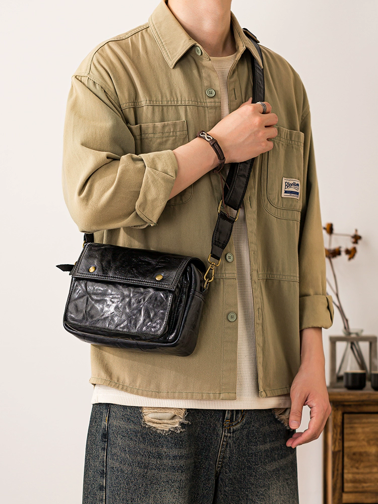 李記 | 原創手工真皮 | 鞣製全頭層皮の斜唄包75170H號