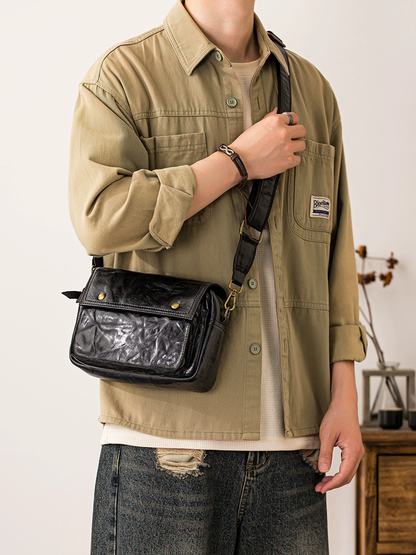 李記 | 原創手工真皮 | 鞣製全頭層皮の斜唄包75170H號