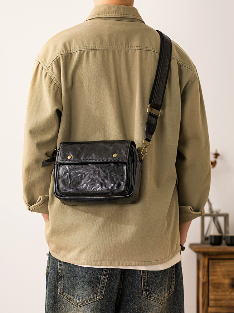 李記 | 原創手工真皮 | 鞣製全頭層皮の斜唄包75170H號