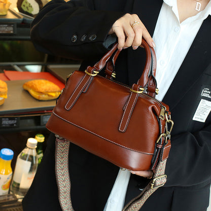 李記 | 原創手工真皮 | 植鞣牛革で立體ら復古波士頓包77123號