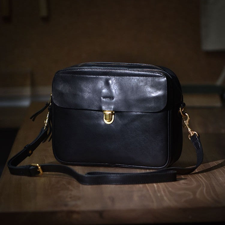 李記 | 原創手工真皮 | 美式復古の軟牛皮郵差包7738號