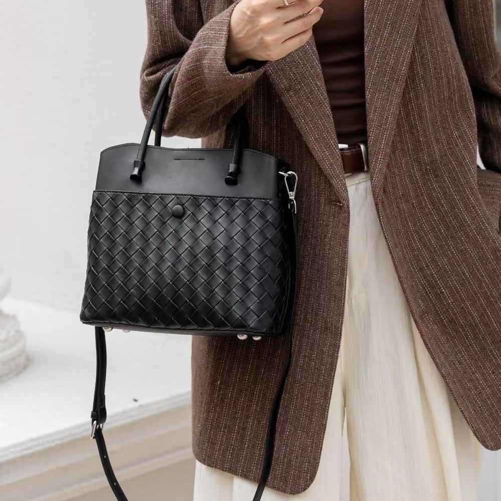 李記 | 原創手工真皮 | 手工編織が多隔層休閒包80110號