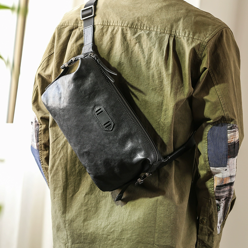 李記 | 原創手工真皮 | 簡約耐用の斜唄包8156號