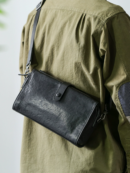 李記 | 原創手工真皮 | 實用多機能の斜唄包81670號