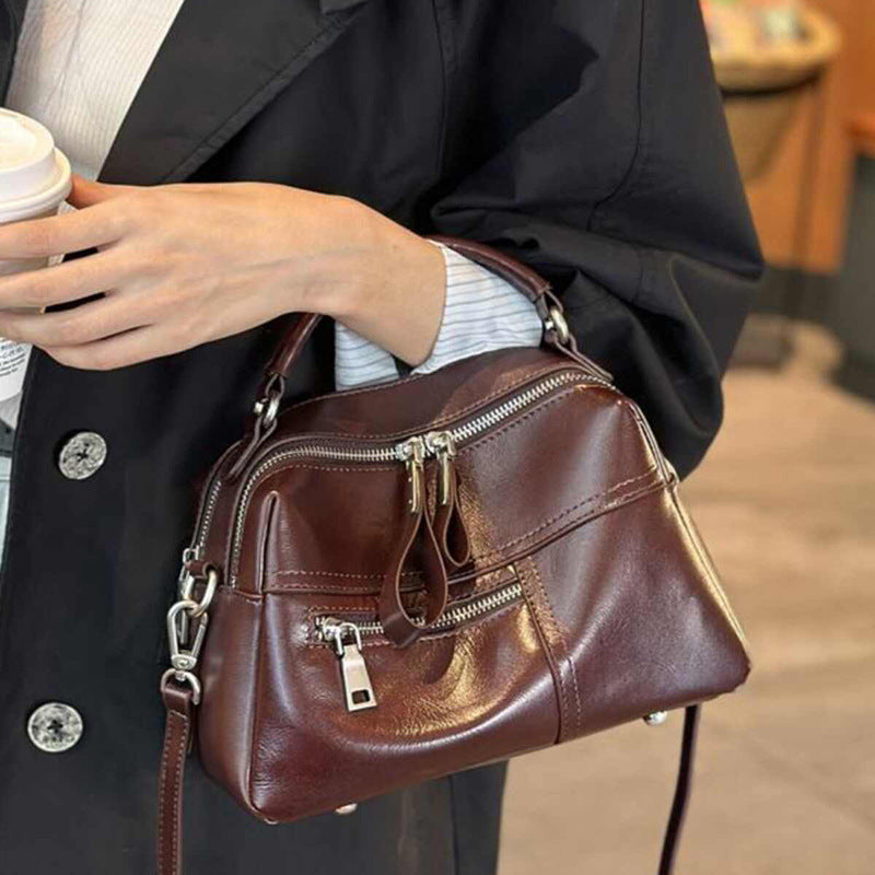 李記 | 原創手工真皮 | 復古植鞣皮休閒い手提包8206-D號