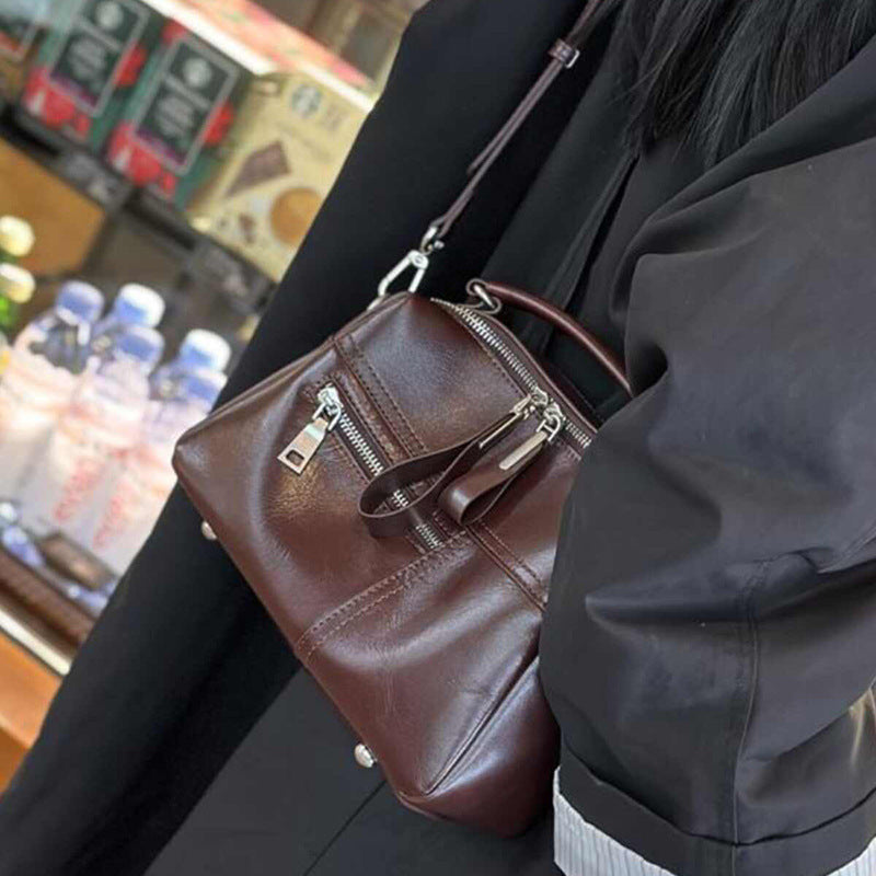 李記 | 原創手工真皮 | 復古植鞣皮休閒い手提包8206-D號