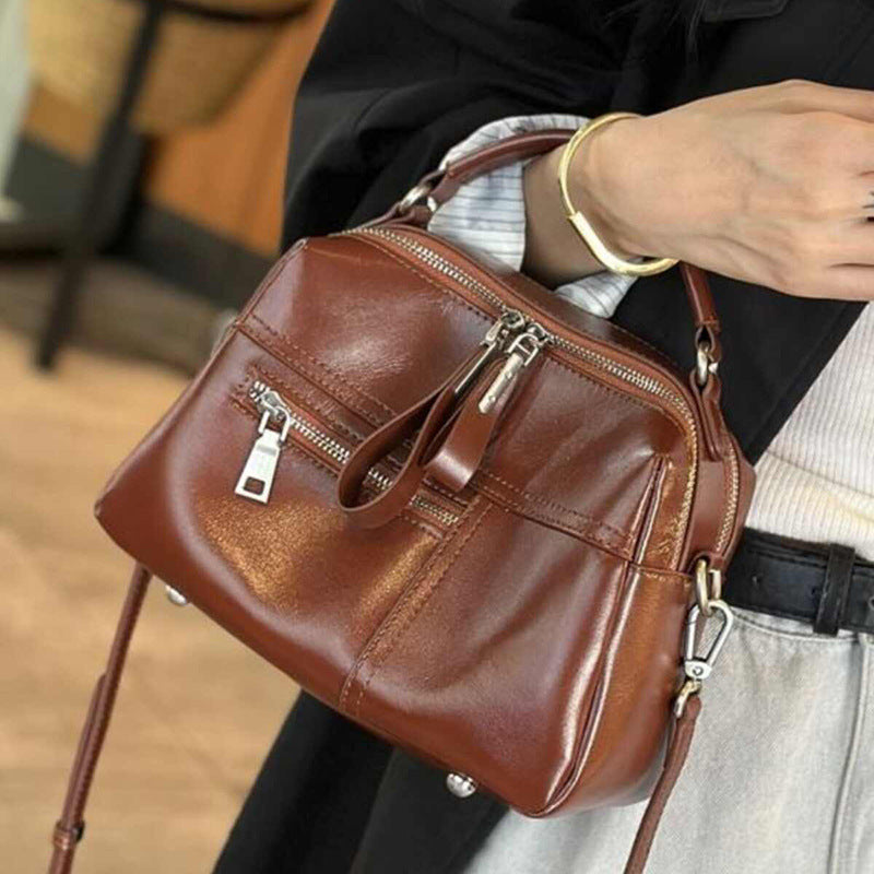 李記 | 原創手工真皮 | 復古植鞣皮休閒い手提包8206-D號