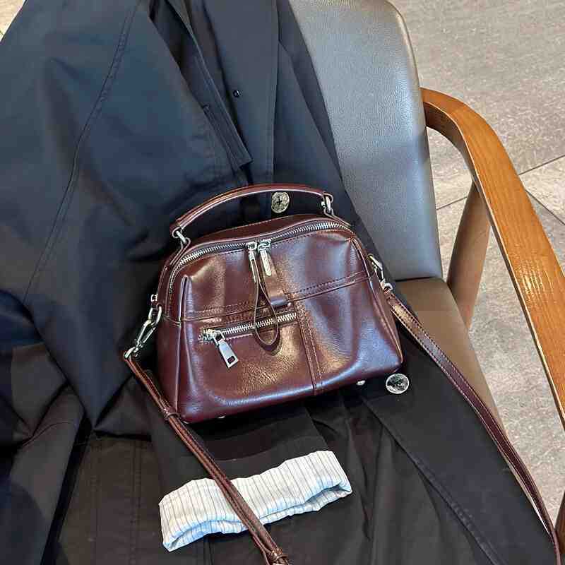 李記 | 原創手工真皮 | 復古植鞣皮休閒い手提包8206-D號