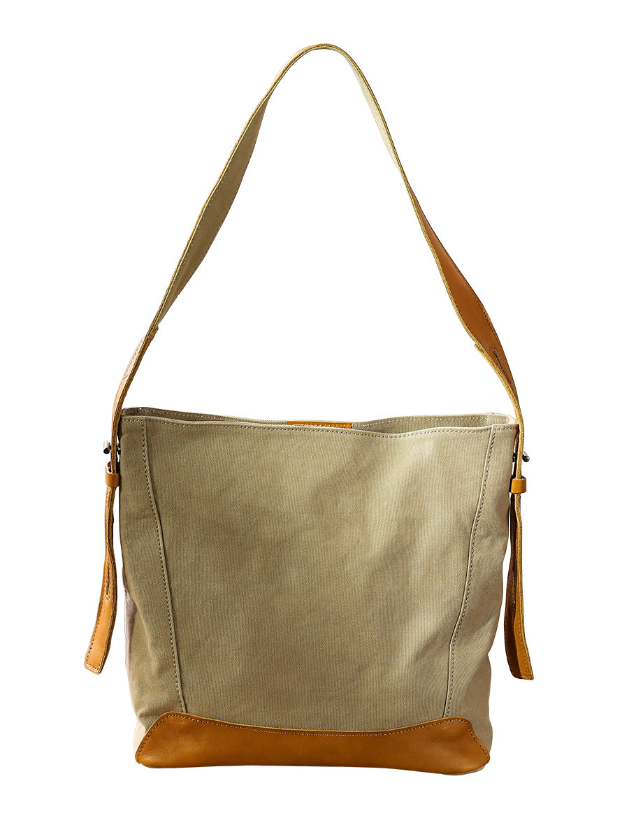 李記 | 原創手工真皮 | 日系復古い休閒帆布托特包82601號