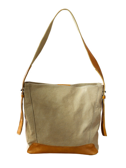 李記 | 原創手工真皮 | 日系復古い休閒帆布托特包82601號