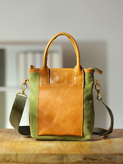 Li Ji | Original handmade genuine leather | Small fresh and small square canvas bag No. 83004 