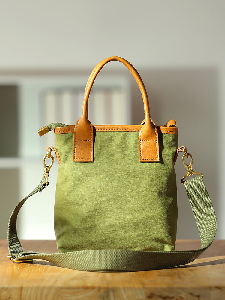 Li Ji | Original handmade genuine leather | Small fresh and small square canvas bag No. 83004 