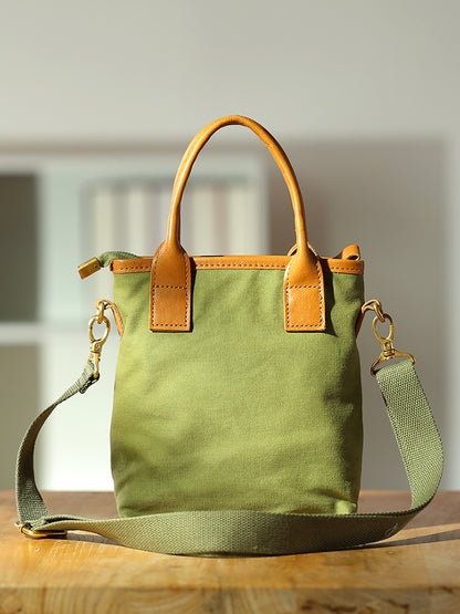 Li Ji | Original handmade genuine leather | Small fresh and small square canvas bag No. 83004 