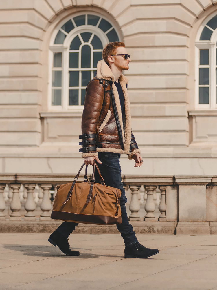 李記 | 原創手工真皮 | 超有型の防水蠟帆布健身差旅包831-2號