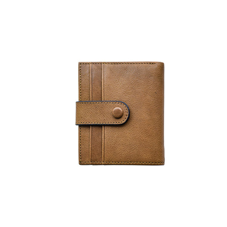 李記 | 原創手工真皮 | 復古精緻小巧の塔扣卡包8501號