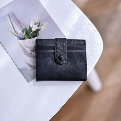 李記 | 原創手工真皮 | 復古精緻小巧の塔扣卡包8501號